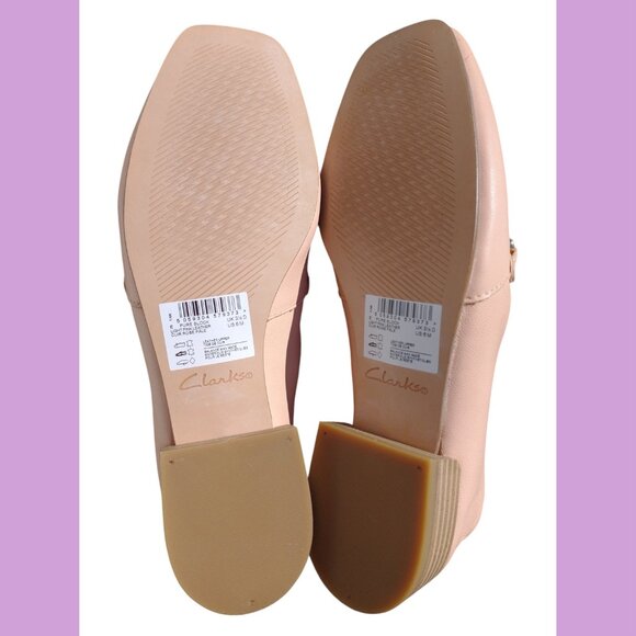 Women's Pure Block-Heel Leather Pink Loafers, size 6 - Picture 9 of 13